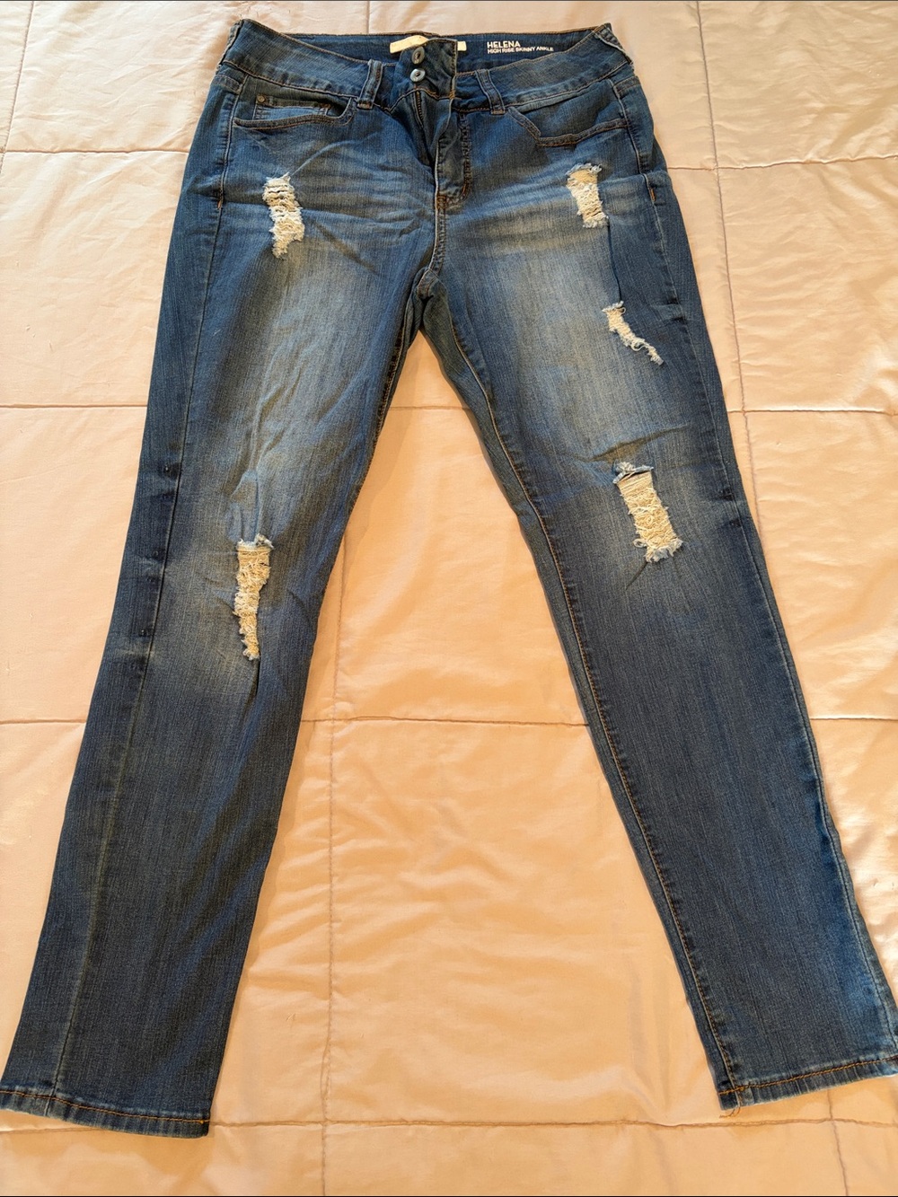 !it jeans Distressed Dark Blue Skinny Jeans